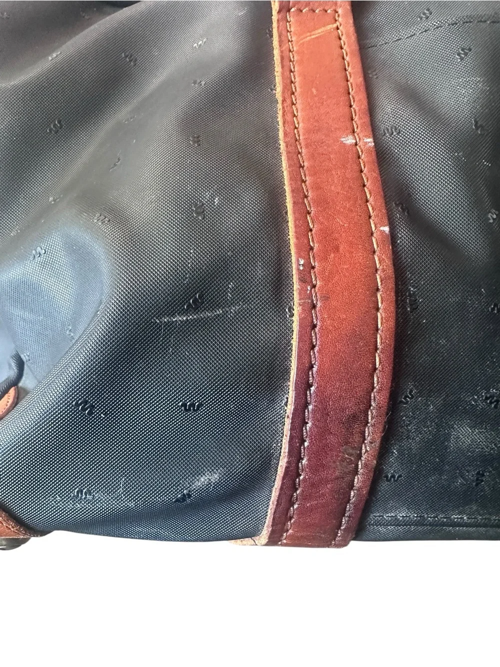 King Ranch Black Duffel Bag with Brown Leather Trim
